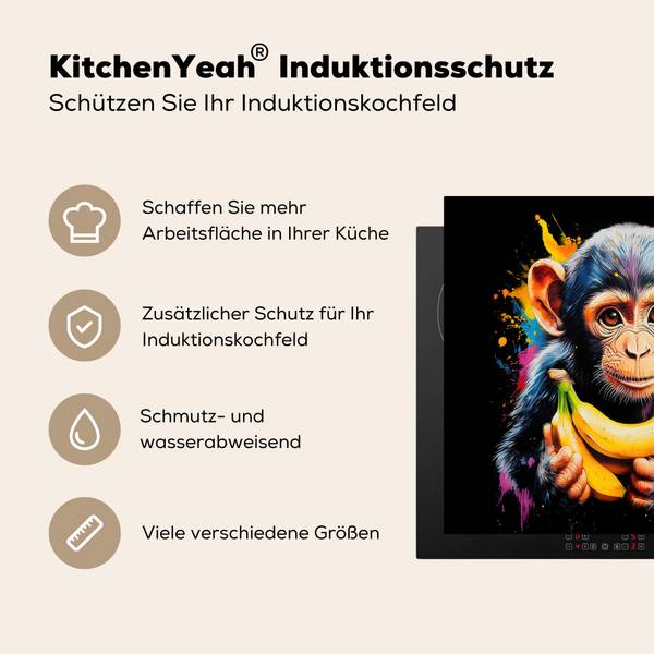 HERDABDECKPLATTE Graffiti Affe 58 x 51 cm