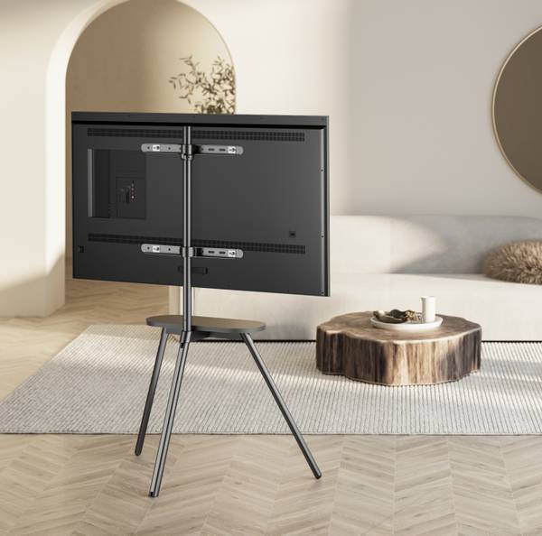 TV-Stand LUMFS28-44F-02_ZWART Schwarz - Stahl - 88 x 138 x 54 cm