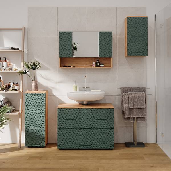 Armoire de toilette Irma 42859 Vert - Bois manufacturé - 81 x 55 x 17 cm