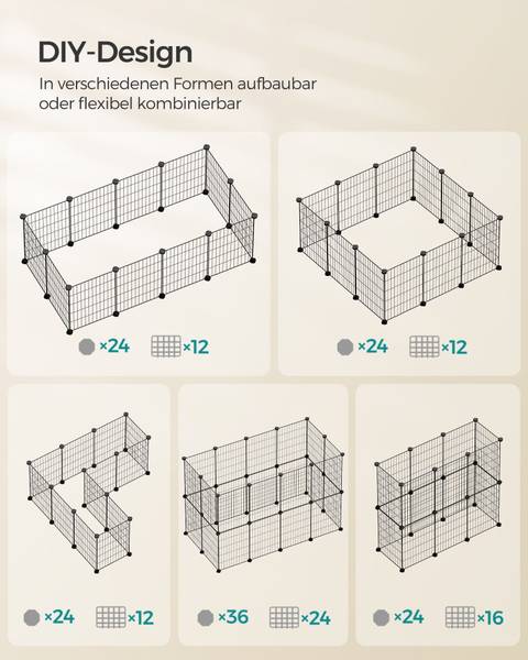 Laufgitter Tunis Schwarz - Kunststoff - 63 x 41 x 123 cm