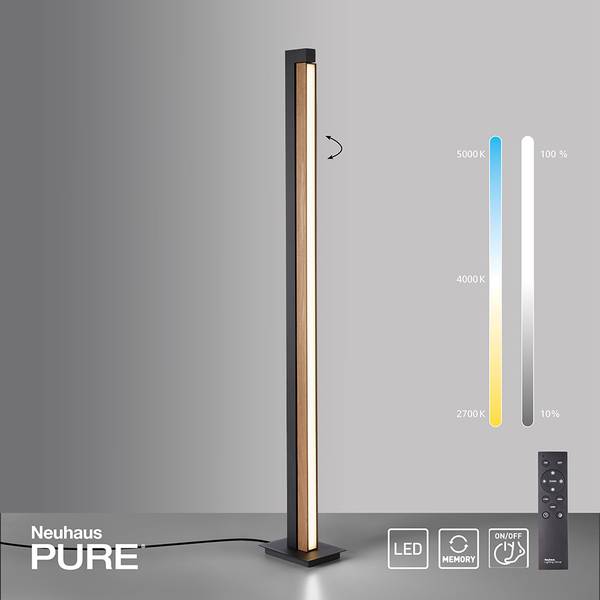 LED Stehleuchte PURE Lines Floor Braun - Metall - 16 x 156 x 22 cm