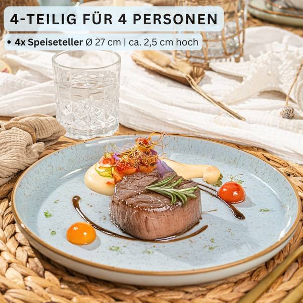Speiseteller Rio - 4 teilig Blau
