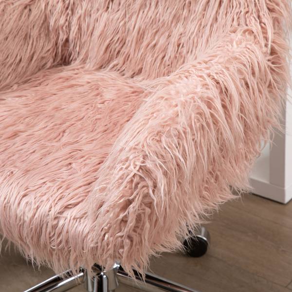 Bürostuhl mit Kunstpelz 921-548PK Pink - Textil - 60 x 85 x 57 cm