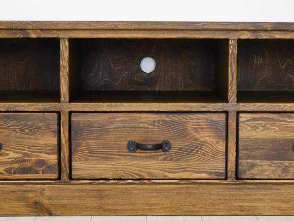 TV-schrank Rustyk 1 Braun - Kiefer - Stahl - 152 x 56 x 45 cm