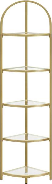 Eckregal 100436 Gold - Stahl - Klarglas - 28 x 158 x 28 cm