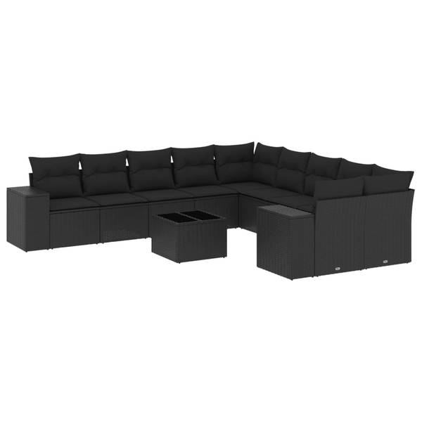 Garten-Lounge-Set 3034547-2 (11-teilig) Schwarz - Polyester - Stahl - 62 x 69 x 62 cm