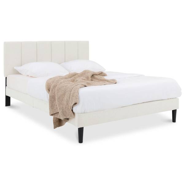 Polsterbett OLBIA Weiß - Polyester - 146 x 106 x 209 cm