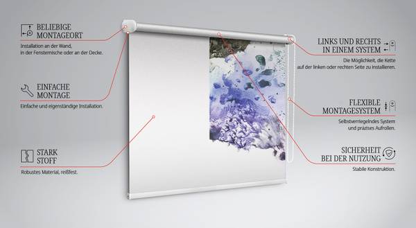 Verdunkelungsrollo CANVAS 60 x 140 cm