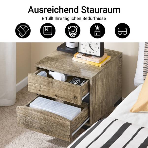 Nachttisch FBT165-N Braun - Holzwerkstoff - 40 x 47 x 40 cm