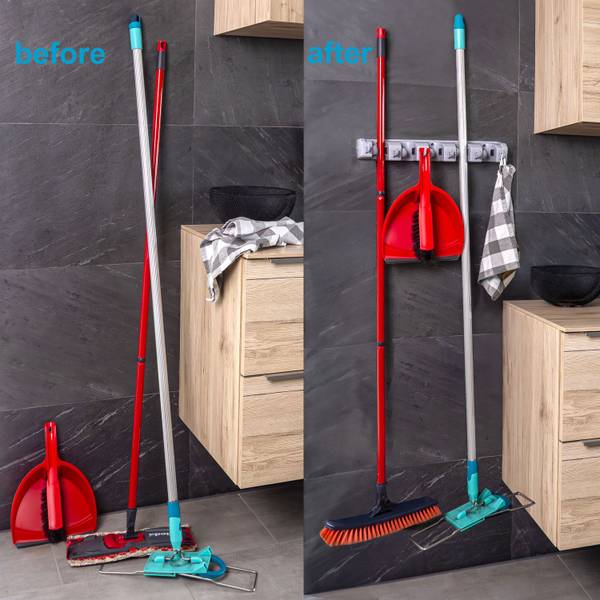 Gerätehalter Gustav Grau - Kunststoff - 12 x 7 x 43 cm