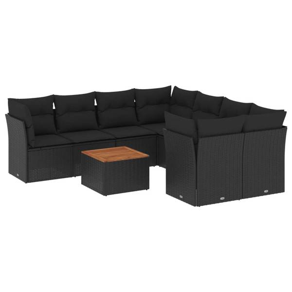 Garten-Lounge-Set 3035634-2 9-teilig Schwarz