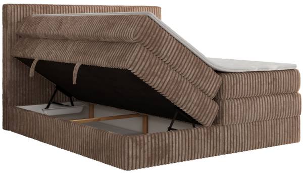 Boxspringbett TILIANO KING Braun - H3 - Liegefläche Breite: 140 cm