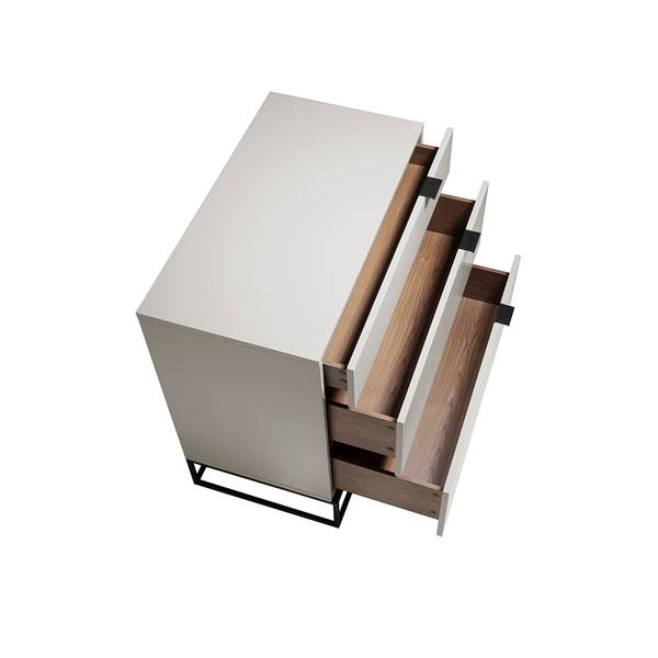 Kommode 7020 Schwarz - Weiß - Zink - 80 x 80 x 45 cm