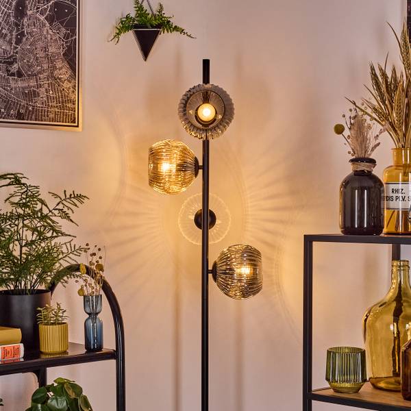 Stehlampe Cesaro Grau - Gelb - Metall - 17 x 33 x 69 cm