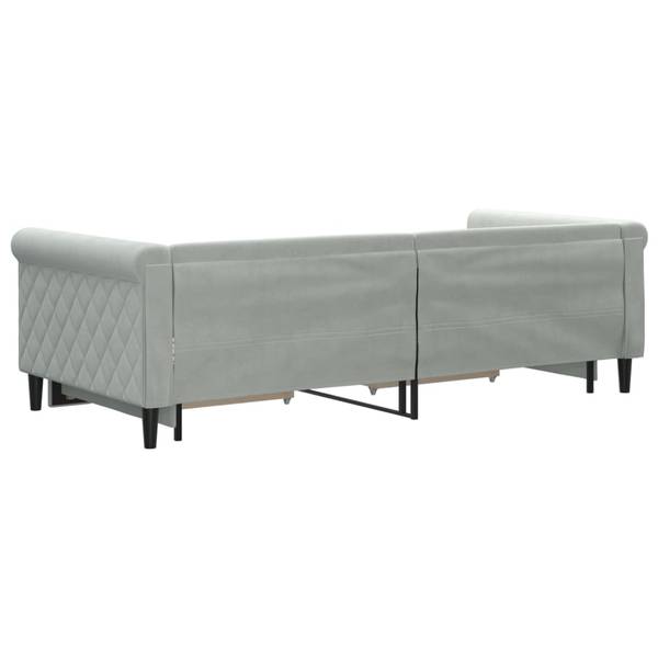 Lit de jour avec lit gigogne 3030086 Gris - Bois massif - 100 x 68 x 229 cm