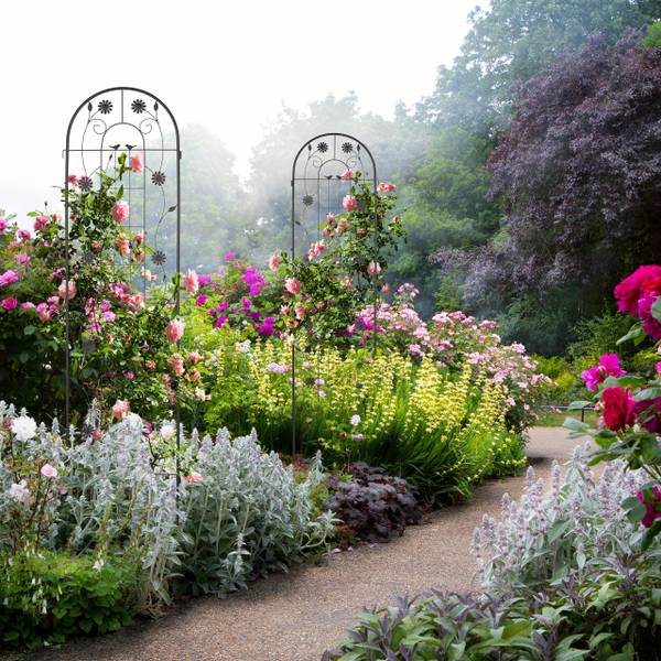 Plantenklimrek 200 x 50 cm set van 2 zwart - ijzer - 50 x 200 x 2 cm