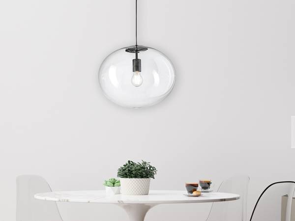 Pendelleuchte Astra Schwarz - Klarglas - 40 x 155 x 40 cm