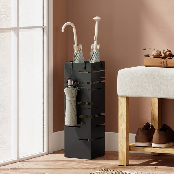 Regenschirmständer 837-725V00BK Schwarz - Metall - 16 x 49 x 16 cm