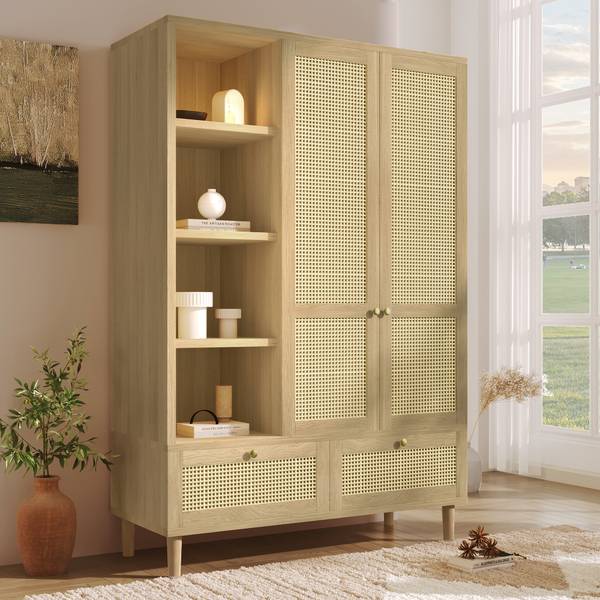 Kleiderschrank NaturWoody Ⅴ Braun - Holzwerkstoff - 50 x 180 x 120 cm