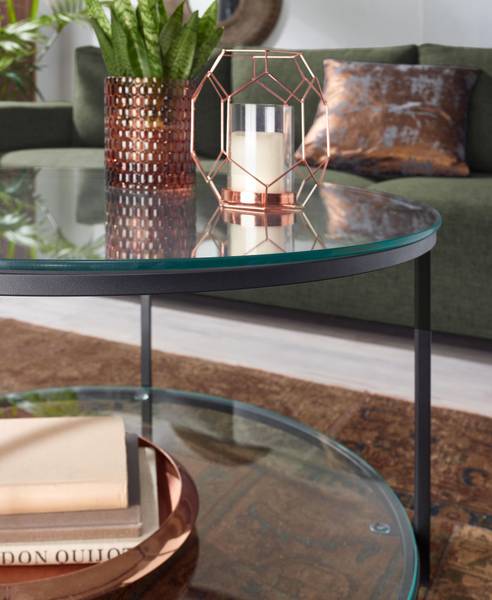 Couchtisch TREBBIA mit zwei Ablagen Metall - 80 x 45 x 80 cm