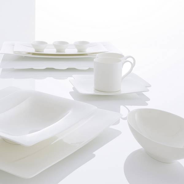 Kaffee-Set Modern Grace 2-teilig Weiß - Porzellan - 14 x 10 x 17 cm