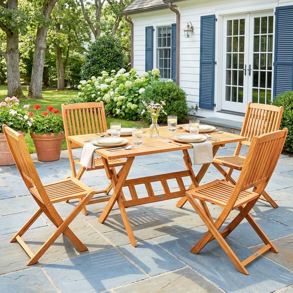 Outdoor Essgruppe 84K-054V90ND Braun - Akazie - 120 x 75 x 70 cm