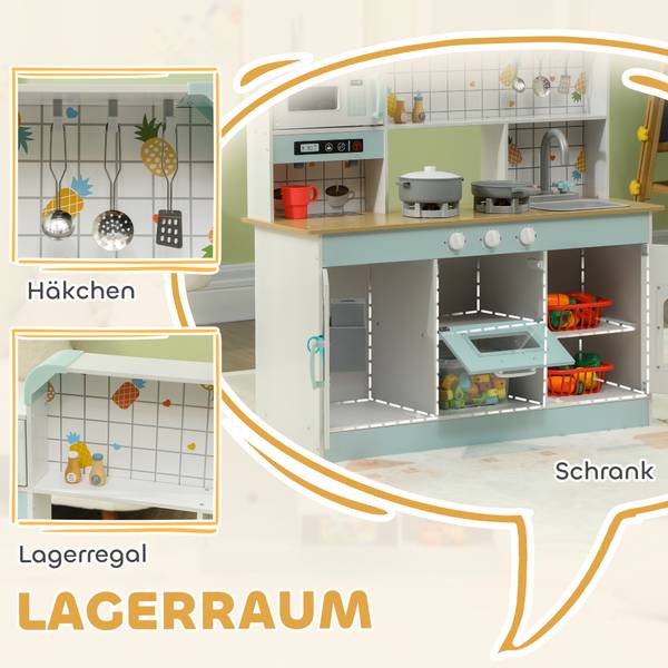 Kinderküche 350-181V80WT Weiß - Holzwerkstoff - 32 x 91 x 89 cm