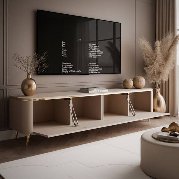 TV-Schrank AVELINE Beige - Holzwerkstoff - 200 x 48 x 39 cm