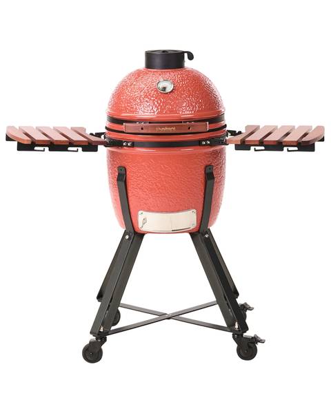 Gril à charbon de bois KAMADO Noir - Marron - Rouge