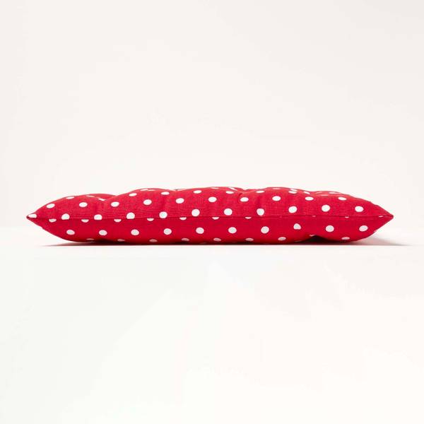 Stuhlkissen mit Knopf-Bändern, 4er-Set Rot - Baumwollstoff - 40 x 5 x 40 cm