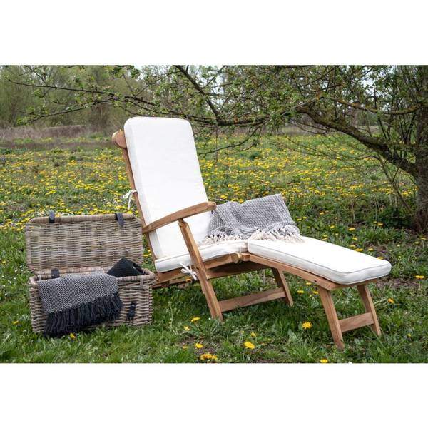 Ligstoel Arrecife deels massief hout - 150 x 95 x 60 cm