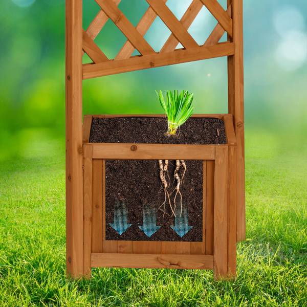 Jardinière avec treillis Marron clair