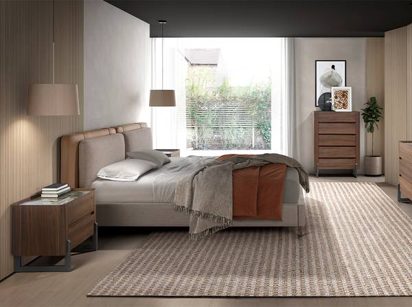 Bed 7154 grijs - structuurstof - geweven stof - 217 x 100 x 222 cm