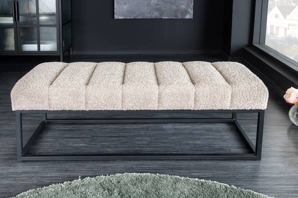 Sitzbank PETIT BEAUTÉ Beige - Grau - Polyester - 108 x 40 x 40 cm