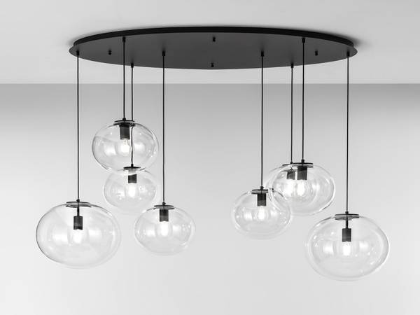Pendelleuchte Astra Schwarz - Klarglas - 166 x 155 x 81 cm