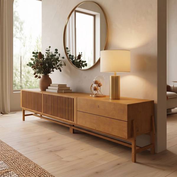 Lowboard ADAMO Braun - Kiefer - 225 x 53 x 41 cm