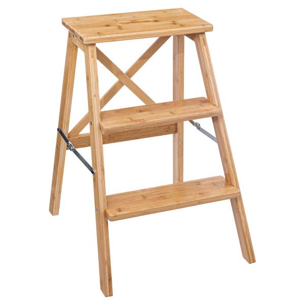 3-Stufen-Schritt BASIC Braun - Bambus - 44 x 63 x 50 cm