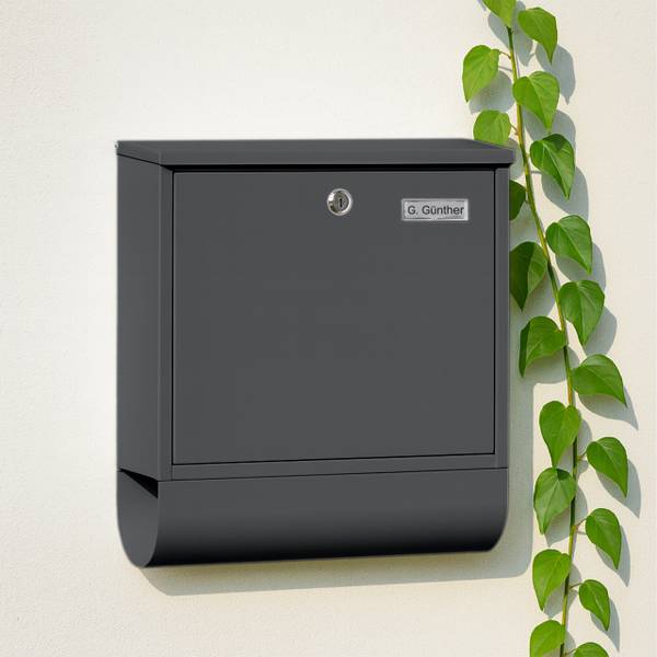 Briefkasten mit Zeitungsfach Anthrazit