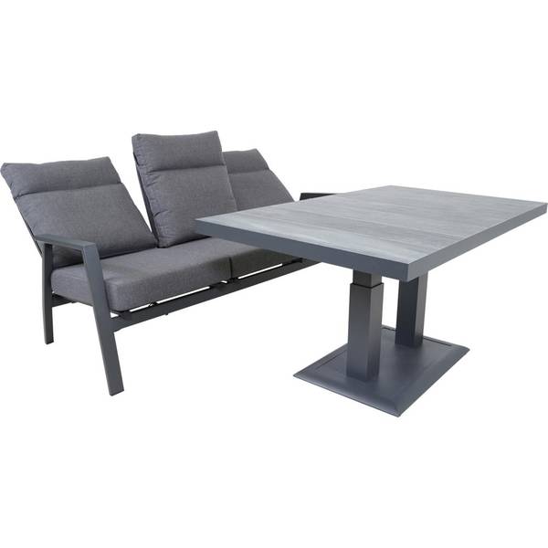 Zweisitzer-Sofa OHIO Grau - Metall - 81 x 63 x 192 cm