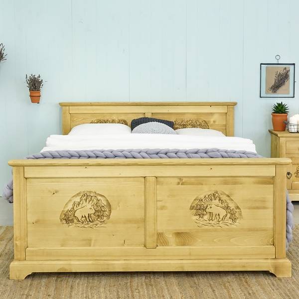 Bett Jagna Gelb - Fichte - 160 x 85 x 200 cm