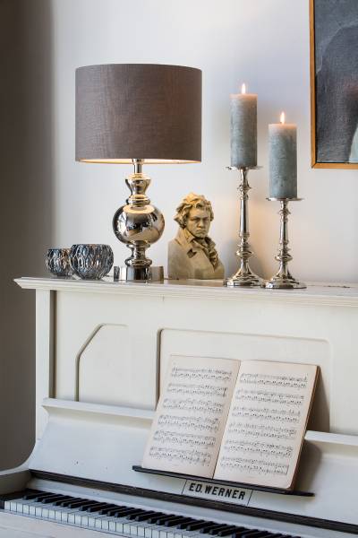 Lampensockel CADY Silber - Metall - 15 x 40 x 15 cm