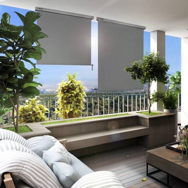 Senkrechtmarkise SolVision MS5 Grau - Aluminium - 160 x 1 x 250 cm