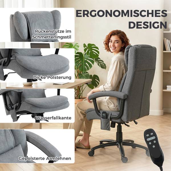 Massage-Bürostuhl 921-919V90GY Grau - Stahl - 71 x 122 x 76 cm