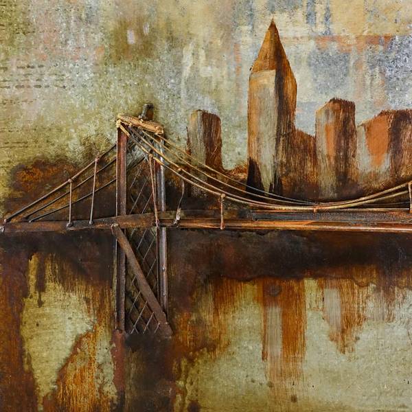 Metallbild 3D MANHATTAN Stahl - 120 x 70 x 4 cm