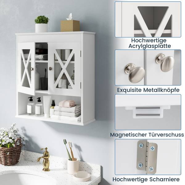 Badezimmerschrank NM0397ITDE Weiß - Holzwerkstoff - 20 x 60 x 54 cm