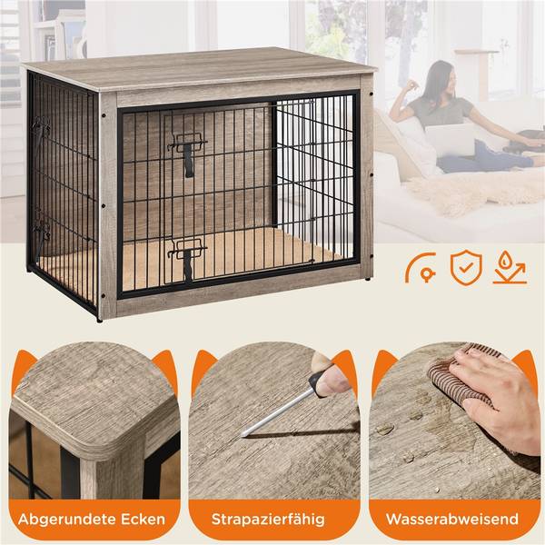 Hundetransportbox ARJ25 Grau - Metall - 65 x 68 x 96 cm