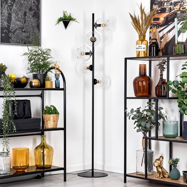 Stehlampe Cesaro Aluminium - Klarglas - 31 x 160 x 31 cm