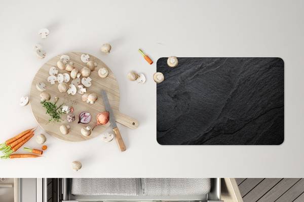 PLATZSETS Marmor 6er-Set Schwarz - Vinyl - 45 x 30 x 1 cm