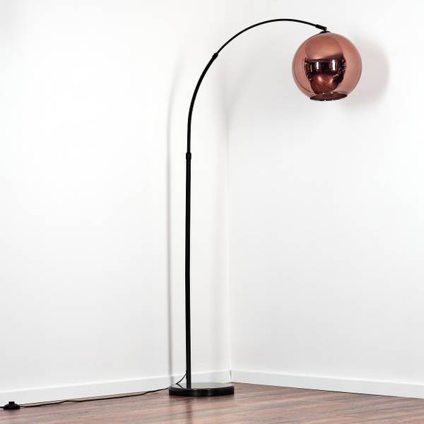 Stehlampe Cesaro Aluminium - Klarglas - Marmor - 114 x 185 x 72 cm