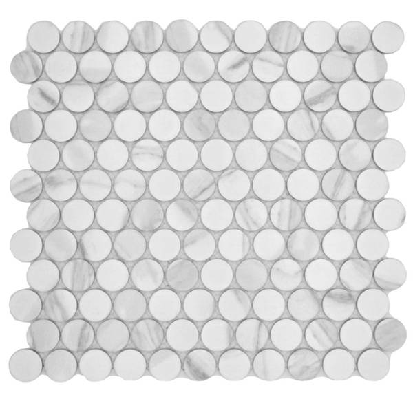 Mosaikfliesen Knopf CRG Weiß - Keramik - 32 x 32 x 32 cm